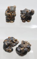 Auktion 372<br>4x div. spielende B&auml;ren, Bing &amp; Gr&ouml;ndahl, braun, ca. H-8,5cm