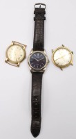 Auktion 372 / Los 2047 <br>3x div. Armbanduhren, Citizen Eco Drive (l&auml;uft=, ZenTra (l&auml;uft), Borgward (steht), teilw. Tragespuren, 2x ohne Band, ca. D-3,5cm