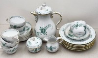 Auktion 372<br>Kaffeeservice f&uuml;r 6 Personen "Meissen" indisch gr&uuml;n, 2.Wahl, 21 Teile