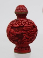 Auktion 372<br>Snuff-Bottle, Rotlack, China, ca. H-6cm
