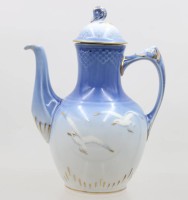 Auktion 372<br>Bing &amp; Gr&oslash;ndahl Kaffeekanne, Dekor M&ouml;we, Fanny Garde,  ca. H-22cm