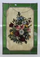 Auktion 372<br>Fensterbild, Blumenstrauss, ca. 42,5 x 29,5cm