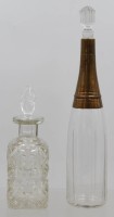 Auktion 372<br>2x div, Karaffen, St&ouml;psel jeweils nicht passend, 1x Kupfermontur, ca. H-13 bis 24cm