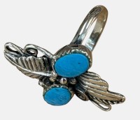 Auktion 372<br>Silberring-925- mit T&uuml;rkisen, Navajo Schmuck, RG 60, 5,35 gr.