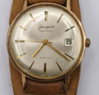 Auktion 372<br>Vintage Armbanduhr, Glash&uuml;tte Spezimatic, Werk l&auml;uft, ca. D-3,5cm