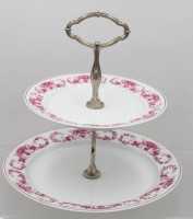 Auktion 374<br>Etagere, rotes florales Dekor, ca. H-24cm