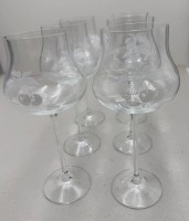 Auktion 372<br>6x hohe "Scheibel" Edelbrand (Geisterschwenker) Gl&auml;ser mit Schliff, H-22 cm