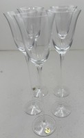 Auktion 372<br>5x hohe Sekt-Schluckgl&auml;ser, H-28 cm "Peill" Etiketten