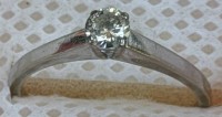 Auktion 372<br>Weissgoldring-750- mit Solit&auml;r-Brillant, o,10 ct, 2,16 gr., RG 53