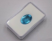 Auktion 375<br>Swiss Blue Topas, farbtief, ca. 24,6 Karat