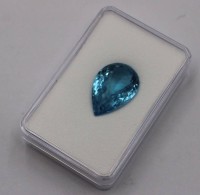 Auktion 375<br>Swiss Blue Topas, farbtief, ca. 23,8 Karat