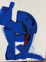 Auktion 372 / Los 4028 <br>Anne-Gret Winkler (1944 - 2018) ,"rot  ist die Liebe " verso betitelt, 60x50 cm, Acryl auf Leinen,
