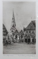Auktion 372 / Los 5018 <br>Professor Paul Geissler,  Liebfrauenkirche in Bremen, Radierung, ger./Glas, RG 40 x 30cm