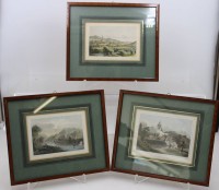 Auktion 372<br>3x div. dekorative Ansichtengrafiken, u-a. Baden Baden, Offenburg, je gerahmt/Glas, RG 25 x 30cm