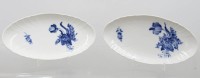 Auktion 372<br>2x ovale Anbietschalen, Royal Copenhagen, Blue Flower Curved, je ca. 23,5 x 12cm