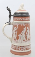 Auktion 372 / Los 9039 <br>Bierkrug , Sommer aus der  Serie &bdquo;Die vier Jahreszeiten&ldquo; von Villeroy &amp; Boch Mettlach, Nr. 3936/10000, ca. H-26cm