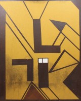 Auktion 372 / Los 4032 <br>unsigniertes abstraktes Gem&auml;lde, unsigniert, Feuchtigkeitsschaden, gerahmt, RG 62 x 51cm