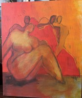 Auktion 372 / Los 4038 <br>Anne-Gret Winkler (1944 - 2018) , ohne Titel,Acryl/Leinen,, ca. 60x50 cm, Monogramm, 1997