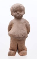 Auktion 372 / Los 9042 <br>Terrakotta-Figur eines Knaben, unsigniert, ca. H-25cm