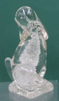 Auktion 372<br>Kunstglas-Hundefigur, Murano?, farbloses Glas, ca. H-18cm