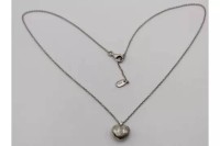 Auktion 372<br>925er Halskette mit bicolor Herzanh&auml;nger, klarer Stein, Esprit, ca. 6,4gr., L-44cm