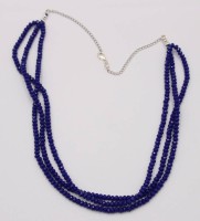 Auktion 372<br>mehrreihige Halskette, blaue Steine, ca. L-50cm