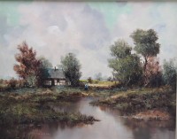 Auktion 372<br>Gerhard Messmer, Geh&ouml;ft, &Ouml;l/Leinwand, gerahmt, RG 52 x 62cm