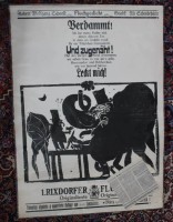 Auktion 372<br>1. Rixdorfer Flugblatt von 1967, signierte Originalgrafik v. Ali Schindeh&uuml;tte, Text von Norbert Wolfgang Schnell, ungerahmt, BG 70 x 50cm