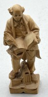 Auktion 372<br>kl. Holzstatue "Philosoph" aus der Werkstatt F. Micheli, Dorf Tirol, H-15 cm, Lindenholz