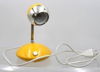 Auktion 372<br>gelbe Eichhoff Werke Tischlampe aus den 1970er Jahren, Space-Age, gute Erhaltung