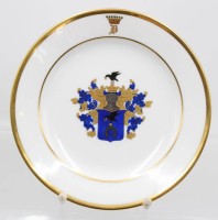 Auktion 372<br>Studentika-Wappenteller, jug. Corps Boroussia Bonn, Buyno, Joseph v., 1855, D-20cm
