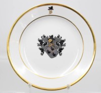Auktion 372<br>Studentika-Wappenteller, jug. Corps Boroussia Bonn, Barton, Ch. v., 1855, D-20cm