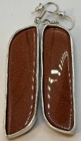 Auktion 372<br>Paar grosse Goldfluss Ohrh&auml;nger in Silber-925- Fassung, H-ca. 9 cm, zus. ca. 35 gr