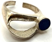 Auktion 372<br>offener Designerring-800- mit blauen Stein, 6,68 gr