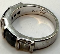 Auktion 372<br>Silberring-925- mit klaren und schwarzen facett. Steinen, RG 56, 6,33 gr.