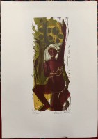Auktion 372<br>Maria BEINE-HAGER (1919) , Farblinolschnitt, 41x100, 60x43 cm
