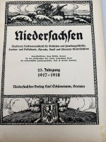 Auktion 373 / Los 3002 <br>"Niedersachsen" Illustrierte Halbmonatszeitschrift, 1.Okt. 1917 bis 24.12.1918, gebunden, gut erhalten, 31x23 cm