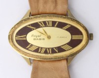 Auktion 373<br>Vintage-Armbanduhr, Marke Basis, Modell Royal, Handaufzug, Werk steht, ca. 2,5 x 5cm