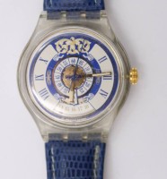 Auktion 373 / Los 2029 <br>Swatch ROUND, 1994, Automatik, Werk l&auml;uft, getragen Erhaltung, D-3,5cm