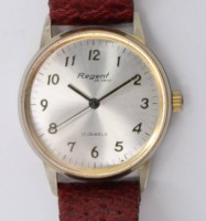 Auktion 373 / Los 2044 <br>Vintage-Armbanduhr, Regnet de Cave, Handaufzug, Werk l&auml;uft, D-3,3cm, getragene Erhaltung