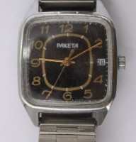 Auktion 373 / Los 2047 <br>Vintage-Armbanduhr, PAKETA, Handaufzug, Werk l&auml;uft, D-3,2cm, getragene Erhaltung