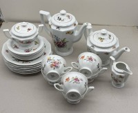 Auktion 373<br>22 tg. Kaffee-Teeservice "Rosenthal" Form Maria mit Blumen, Jubil.Marke 1991