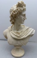 Auktion 373 / Los 15001 <br>B&uuml;ste des Apollo von Belvedere. 32cm, Kunstmasse, 2,75 kg,