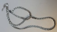 Auktion 373 / Los 1035 <br>flache Silber-925- Halskette und Armband, 11,30 gr