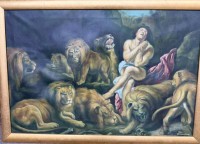 Auktion 373<br>Homer "Daniel in der L&ouml;wengrube" Kopie nach  Peter P. Rubens, &Ouml;l/Leinen, gerahmt, RG 68x98 cm