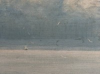 Auktion 373 / Los 4018 <br>Prof. W. Schneider "Gewitter am Bodensee",  &Ouml;l/Malfaser, gerahmt, RG 38x46 cm,k Monogrammiert, verso betitelt, signiert