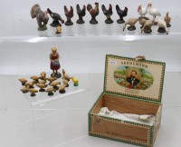 Auktion 373 / Los 15013 <br>ein Konvolut Elastolin -Masse Figuren - H&uuml;hner , G&auml;nse etc .