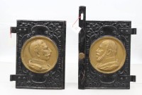 Auktion 373 / Los 15018 <br>Antike Ofent&uuml;ren mit Profilen der ersten beiden deutschen Kaiser, um 1900 .