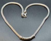 Auktion 373 / Los 1042 <br>Silber-Halskette-925- mit 10 losen Ringen, 14,26 gr., ca. 40 cm