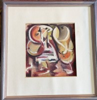 Auktion 373<br>undeutlich signiertes Stilleben mit Obst, &Ouml;l/Malfaser, gerahmt, RG 36x36 cm